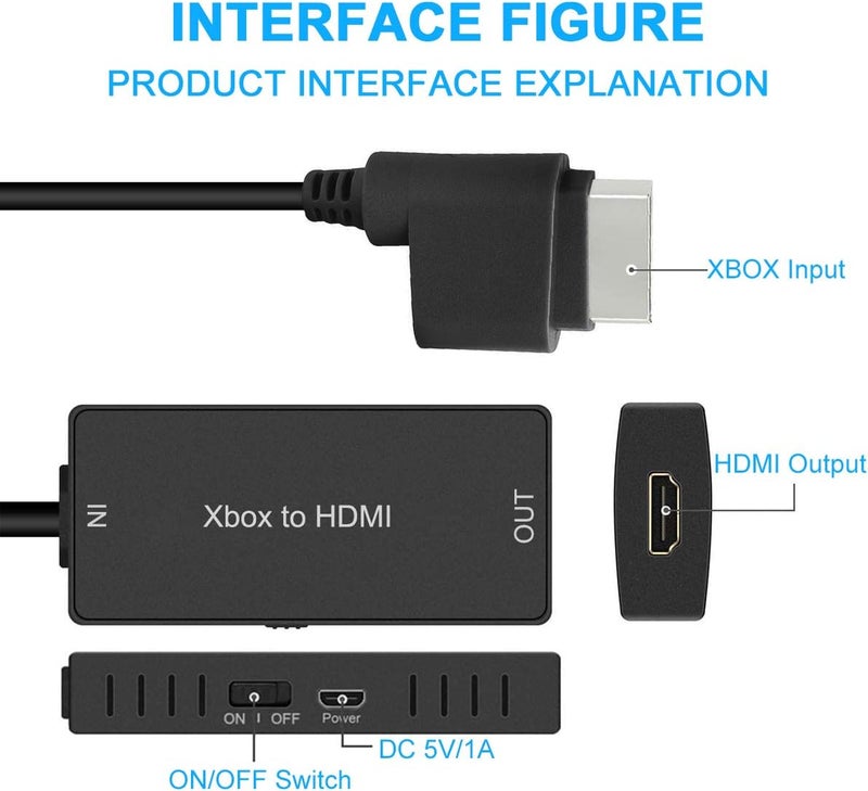 YDF Xbox 360 HDMI Converter, Xbox360 to HDMI Converter HD Link Cable, Support 720P / 1080P. Compatible with Xbox 360 and Slim - Image 3